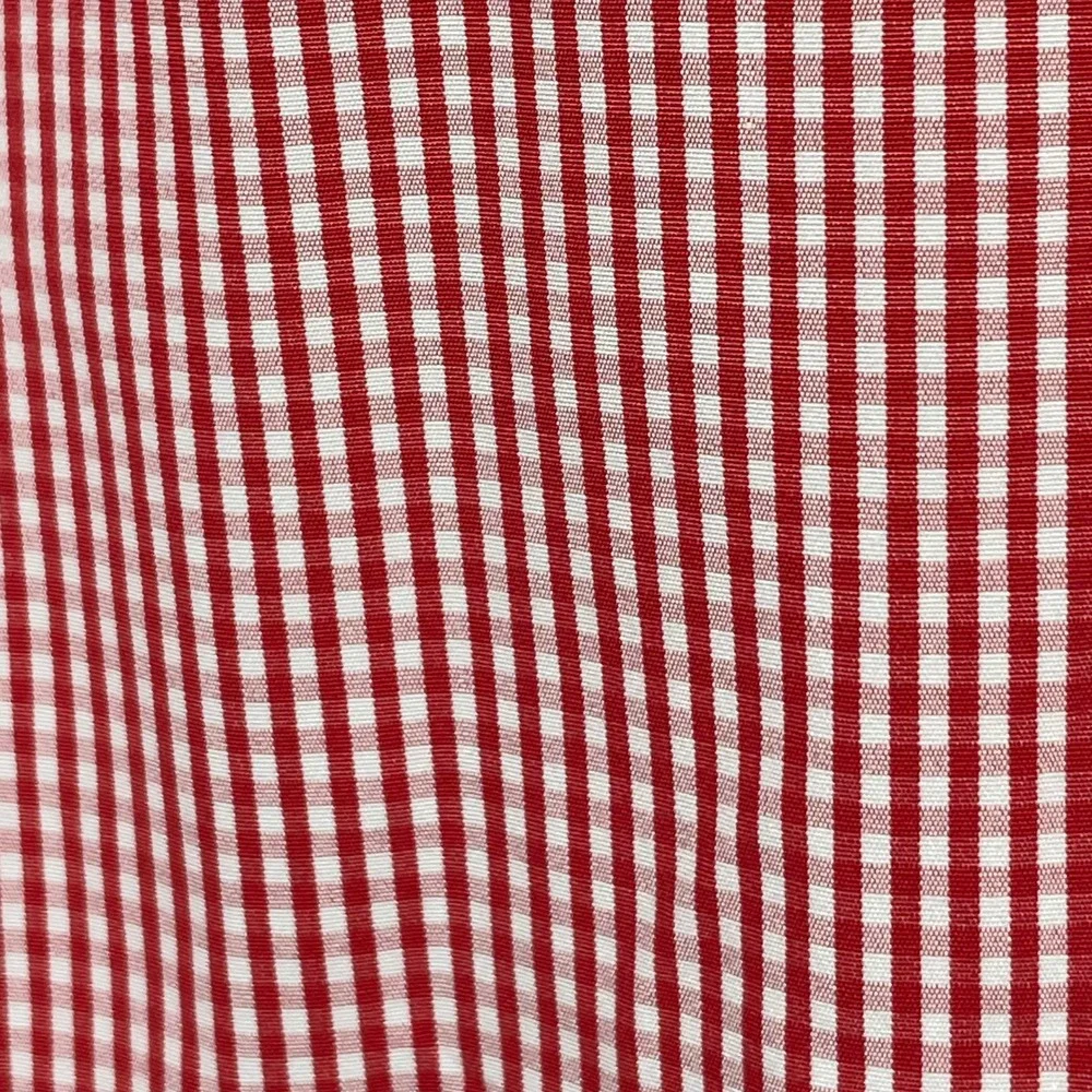 Club Monaco Dress Shirt Dapper Sartorial Men L Red White Gingham Contrast Collar
